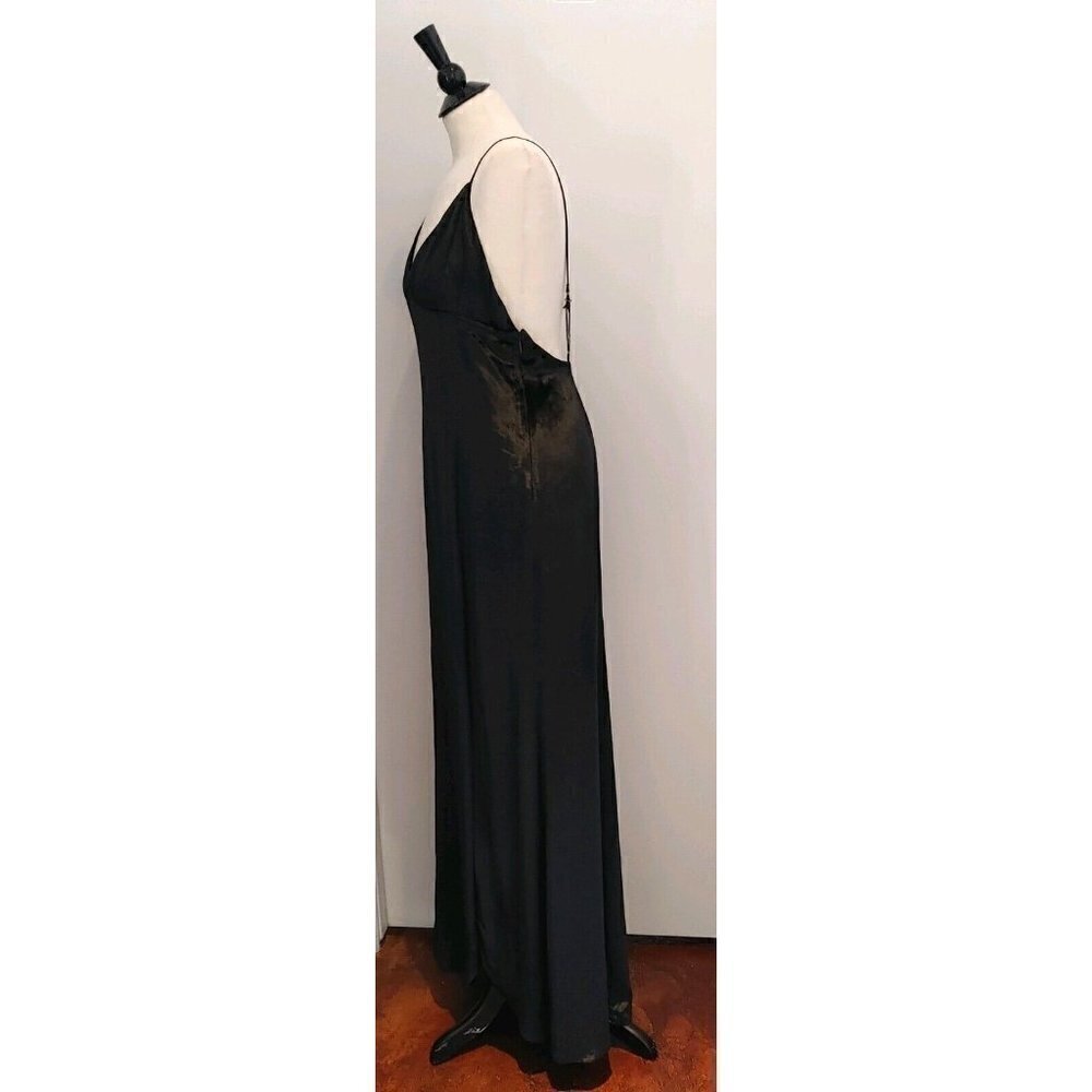 NWT Haute Hippie Black Velvet Maxi Evening Dress Spaghetti Straps Size 8 - Picture 8 of 13